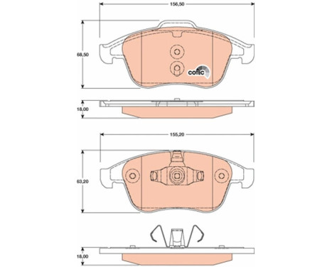 Brake Pad Set, disc brake COTEC GDB1808 TRW, Image 2