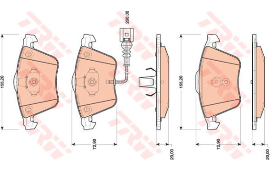 Brake Pad Set, disc brake COTEC GDB1809 TRW