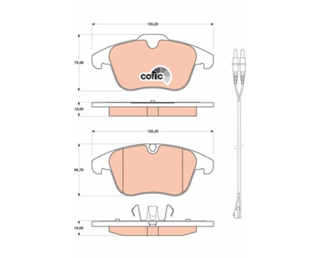 Brake Pad Set, disc brake COTEC GDB1818 TRW, Image 2