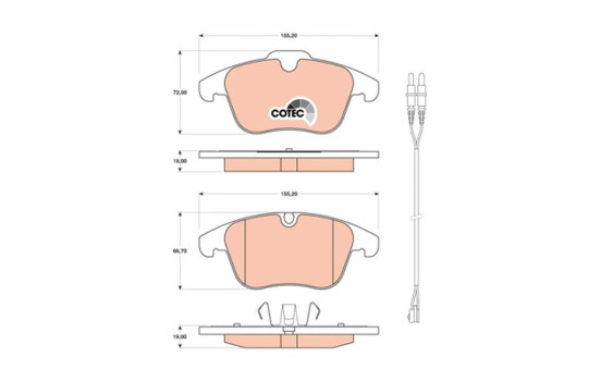 Brake Pad Set, disc brake COTEC GDB1818 TRW, Image 2