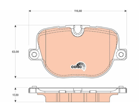 Brake Pad Set, disc brake COTEC GDB1824 TRW, Image 2