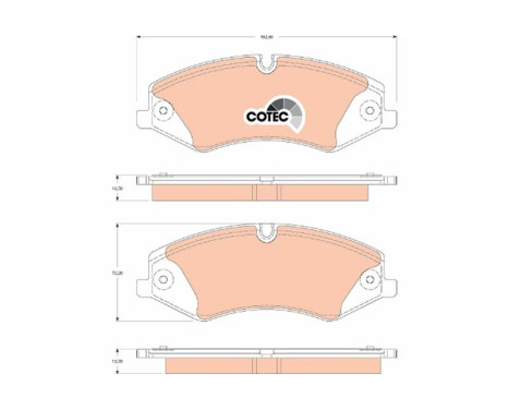 Brake Pad Set, disc brake COTEC GDB1825 TRW, Image 2