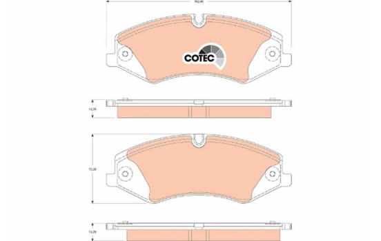 Brake Pad Set, disc brake COTEC GDB1825 TRW, Image 2