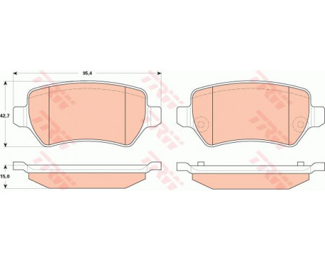 Brake Pad Set, disc brake COTEC GDB1831 TRW