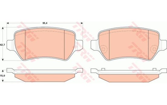 Brake Pad Set, disc brake COTEC GDB1831 TRW