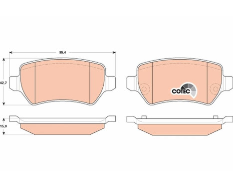 Brake Pad Set, disc brake COTEC GDB1831 TRW, Image 2