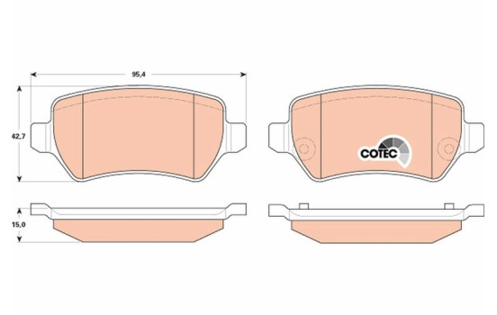 Brake Pad Set, disc brake COTEC GDB1831 TRW, Image 2