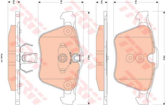 Brake Pad Set, disc brake COTEC GDB1835 TRW