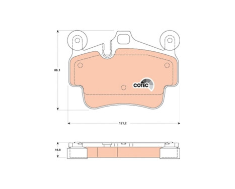 Brake Pad Set, disc brake COTEC GDB1836 TRW, Image 2
