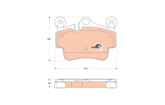 Brake Pad Set, disc brake COTEC GDB1836 TRW, Image 2