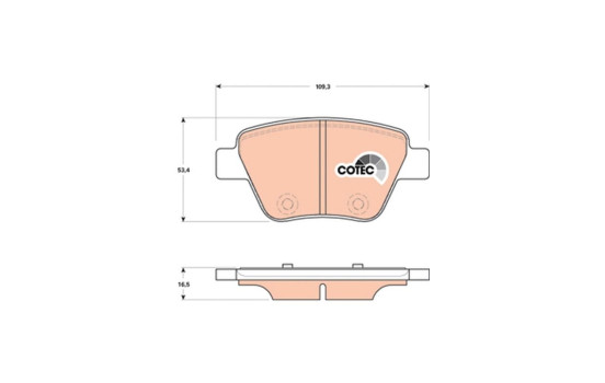 Brake Pad Set, disc brake COTEC GDB1841 TRW, Image 2