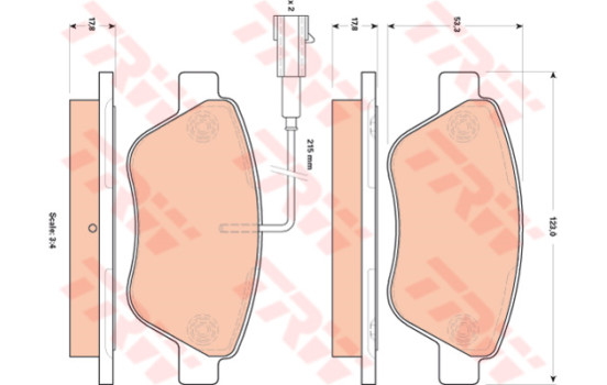 Brake Pad Set, disc brake COTEC GDB1842 TRW