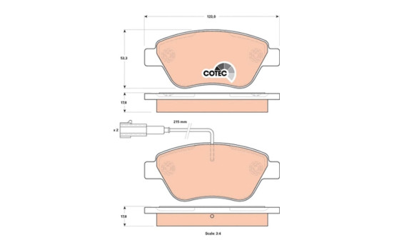 Brake Pad Set, disc brake COTEC GDB1842 TRW, Image 2