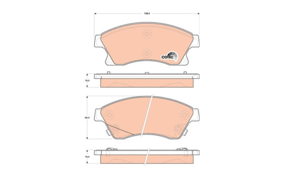 Brake Pad Set, disc brake COTEC GDB1843 TRW, Image 2