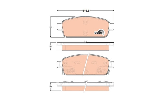 Brake Pad Set, disc brake COTEC GDB1844 TRW, Image 2