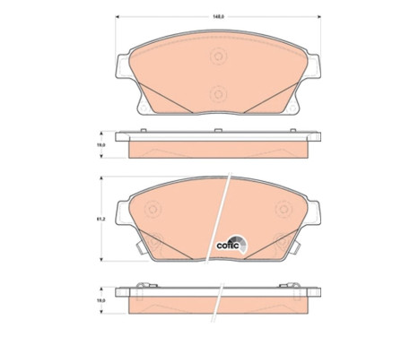 Brake Pad Set, disc brake COTEC GDB1847 TRW, Image 2