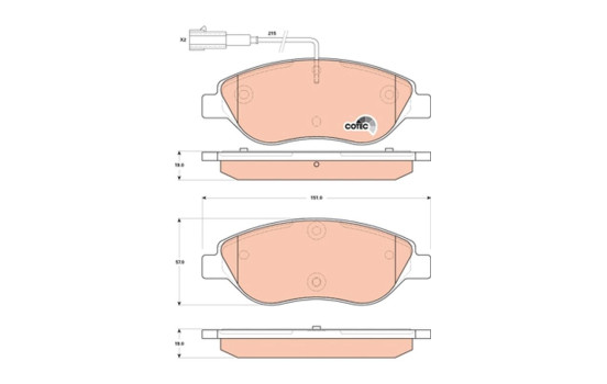 Brake Pad Set, disc brake COTEC GDB1855 TRW, Image 2