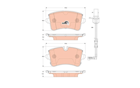 Brake Pad Set, disc brake COTEC GDB1867 TRW, Image 2