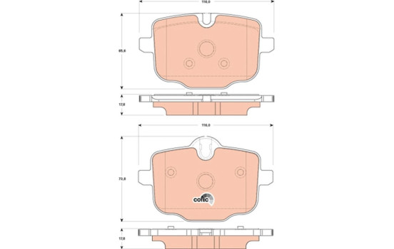 Brake Pad Set, disc brake COTEC GDB1869 TRW, Image 2