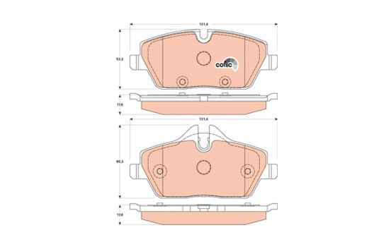 Brake Pad Set, disc brake COTEC GDB1870 TRW, Image 2