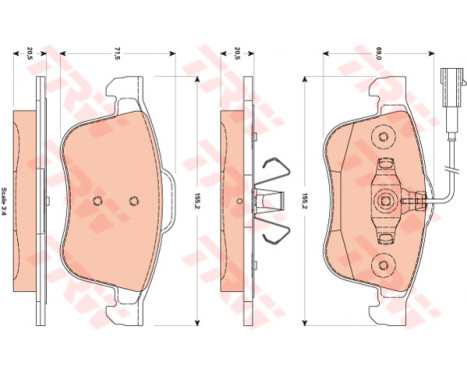 Brake Pad Set, disc brake COTEC GDB1880 TRW