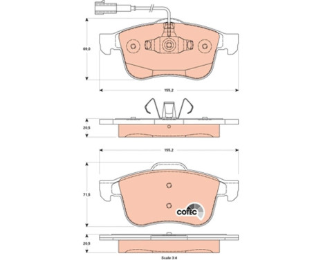 Brake Pad Set, disc brake COTEC GDB1880 TRW, Image 2