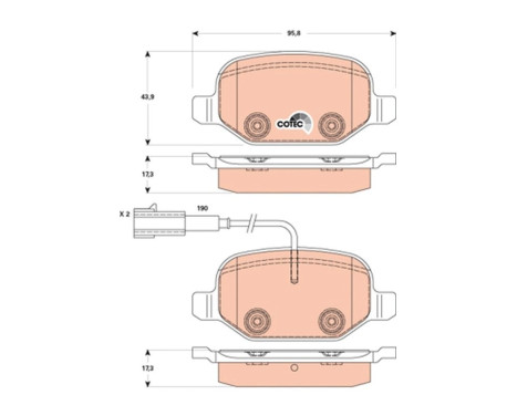 Brake Pad Set, disc brake COTEC GDB1881 TRW, Image 2