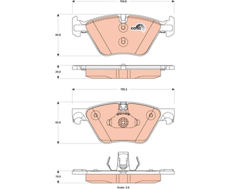 Brake Pad Set, disc brake COTEC GDB1882 TRW, Image 2