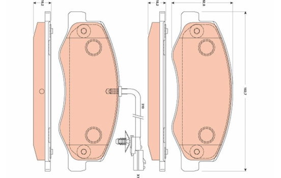 Brake Pad Set, disc brake COTEC GDB1885 TRW, Image 2