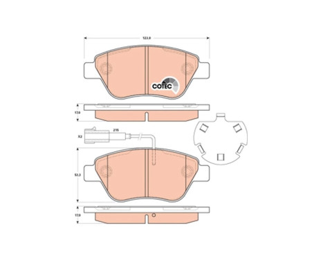 Brake Pad Set, disc brake COTEC GDB1891 TRW, Image 2