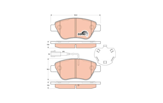 Brake Pad Set, disc brake COTEC GDB1891 TRW, Image 2