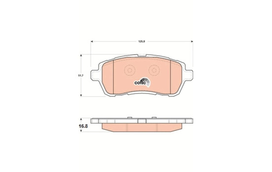 Brake Pad Set, disc brake COTEC GDB1893 TRW, Image 2
