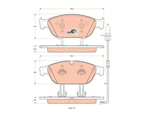 Brake Pad Set, disc brake COTEC GDB1897 TRW, Image 2