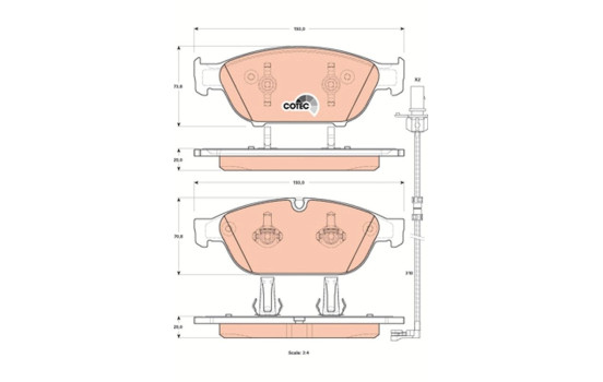 Brake Pad Set, disc brake COTEC GDB1897 TRW, Image 2
