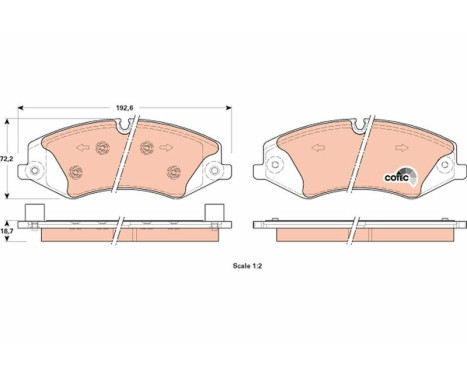 Brake Pad Set, disc brake COTEC GDB1898 TRW, Image 2