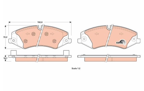 Brake Pad Set, disc brake COTEC GDB1898 TRW, Image 2