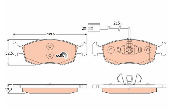 Brake Pad Set, disc brake COTEC GDB1900 TRW, Image 2
