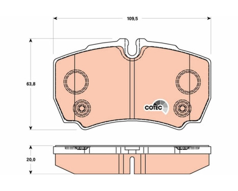 Brake Pad Set, disc brake COTEC GDB1901 TRW, Image 2