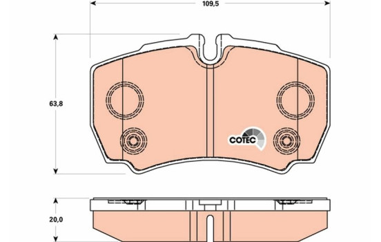 Brake Pad Set, disc brake COTEC GDB1901 TRW, Image 2
