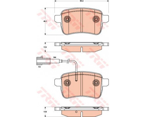 Brake Pad Set, disc brake COTEC GDB1905 TRW