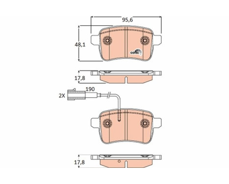 Brake Pad Set, disc brake COTEC GDB1905 TRW, Image 2