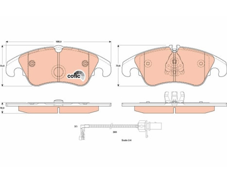 Brake Pad Set, disc brake COTEC GDB1908 TRW, Image 2