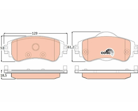 Brake Pad Set, disc brake COTEC GDB1917 TRW, Image 2