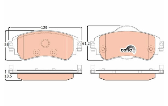 Brake Pad Set, disc brake COTEC GDB1917 TRW, Image 2