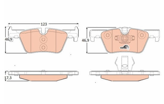 Brake Pad Set, disc brake COTEC GDB1919 TRW, Image 2