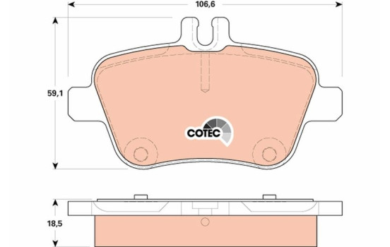Brake Pad Set, disc brake COTEC GDB1920 TRW, Image 2