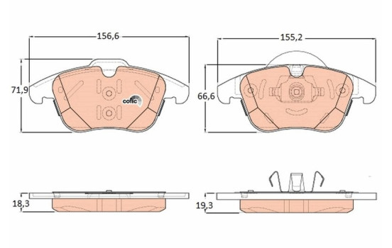 Brake Pad Set, disc brake COTEC GDB1925 TRW, Image 2