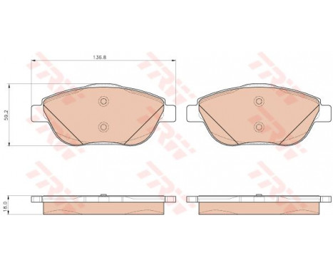 Brake Pad Set, disc brake COTEC GDB1926 TRW