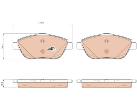 Brake Pad Set, disc brake COTEC GDB1926 TRW, Image 2