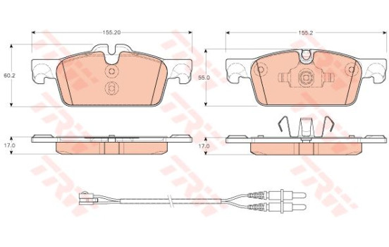 Brake Pad Set, disc brake COTEC GDB1929 TRW